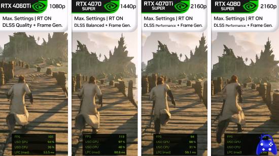 《宣誓》主机、PC对比：RTX 40/50系显卡性能很稳