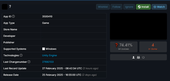 Steam灵异现象：信息空白连名字都没有的神秘游戏悄然上架