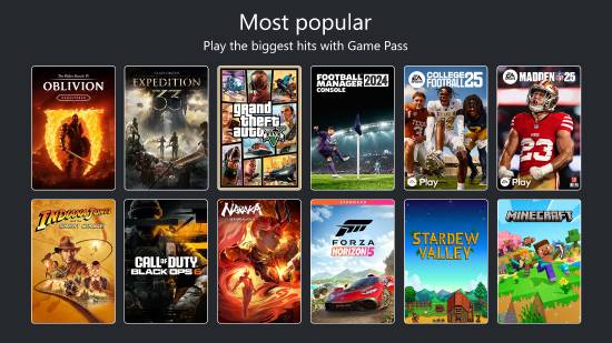 Xbox官推自家Game Pass：老滚4RE、光与影随便畅玩