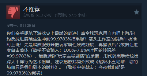 玩家怒了！《绝地潜兵2》遭差评轰炸:一天新增2800条