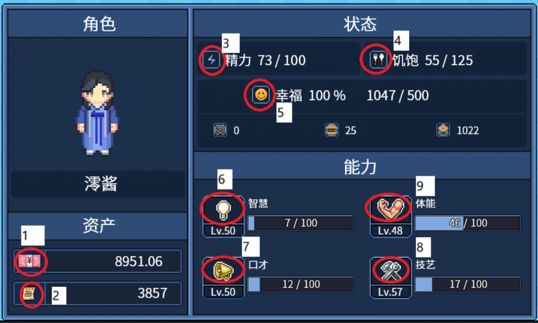 《江城大赢家》人物面板属性作用介绍