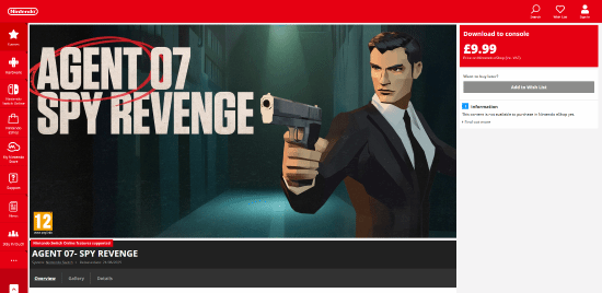 流窜作案！被PS商店下架的山寨007游戏上架任天堂eShop