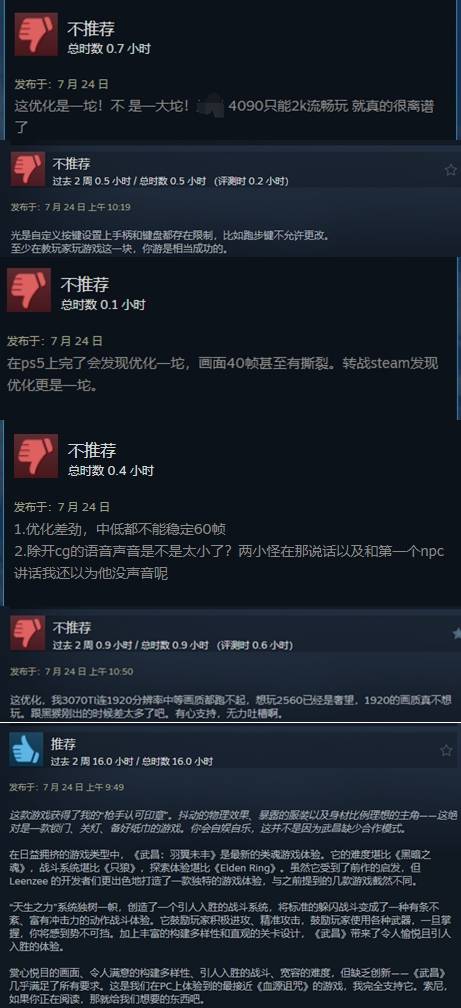 《明末渊虚之羽》Steam多半差评：优化有待提高