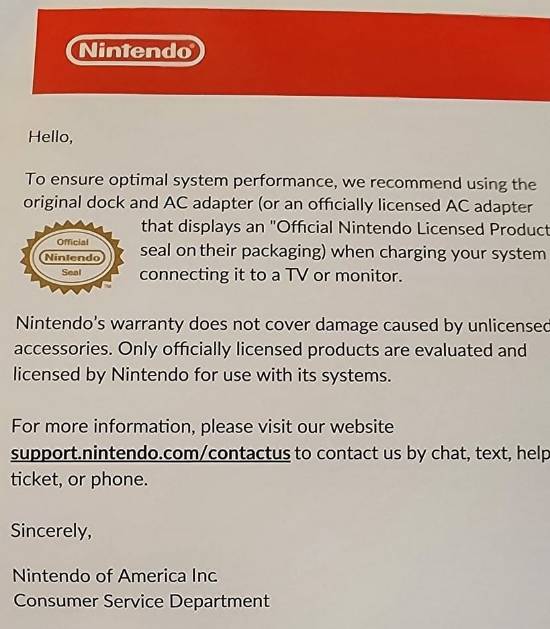 玩家Switch2充电口烧了 任天堂：请用官方充电器！
