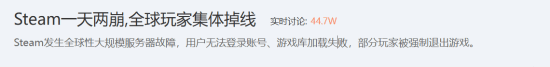 Steam多次崩溃登热搜!玩家无法游戏无奈\”洗洗睡吧\”