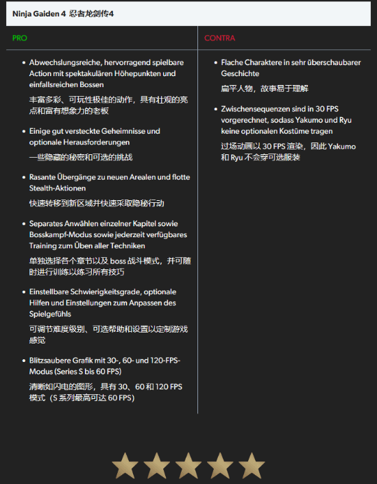 外媒给《忍者龙剑传4》满分评价！做到了顶级大作的一切