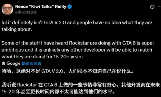 未来20年无人能及？业内人士爆料《GTA6》野心