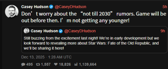 《星战旧共和国命运》细节曝光！2030年之前绝对发售