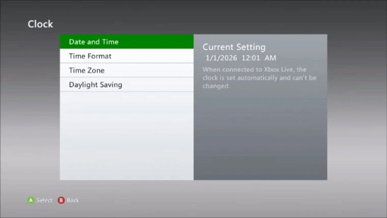 Xbox 360系统时间永远定格在今日！解决方法来了