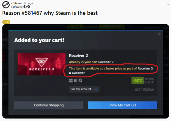 Steam的省钱小妙招：游戏买亏时会弹提醒！