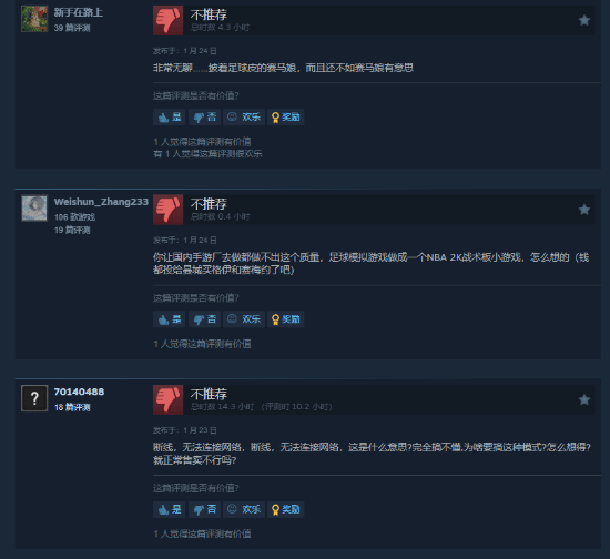 经典IP重启遇滑铁卢 世嘉足球游戏Steam获多半差评